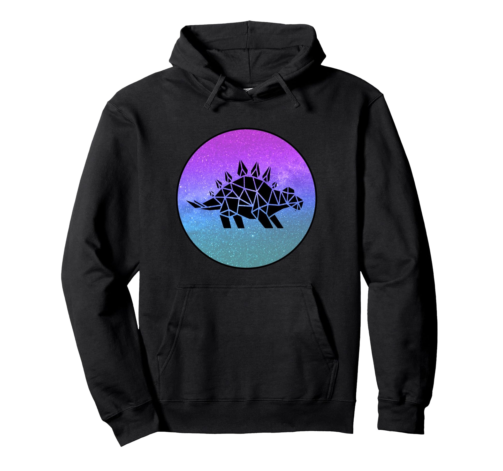 Stegosaurus Dinosaur Origami Galaxy Hoodie - Trendy Graphic Unisex - T-Shirt, Sweatshirt, Hoodie
