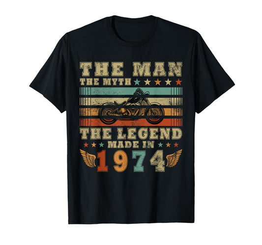 50 Years Biker 1974 Motorcyclist T-Shirt - Novelty Apparel for Adults - T-Shirt, Sweatshirt, Hoodie