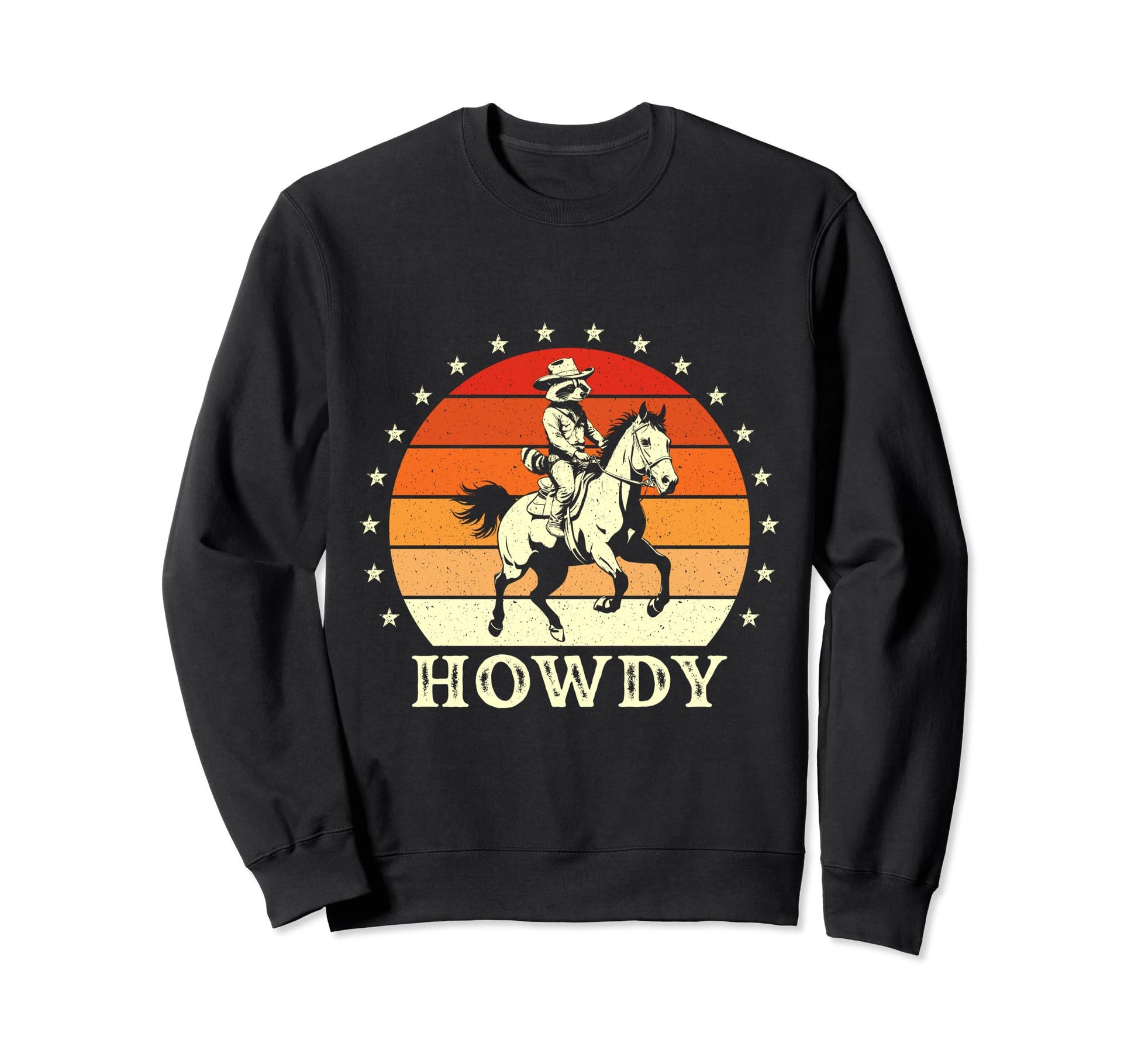 Raccoon Cowboy Howdy Western Sweatshirt - Minimalist Print Men Women - T-Shirt, Sweatshirt, Hoodie