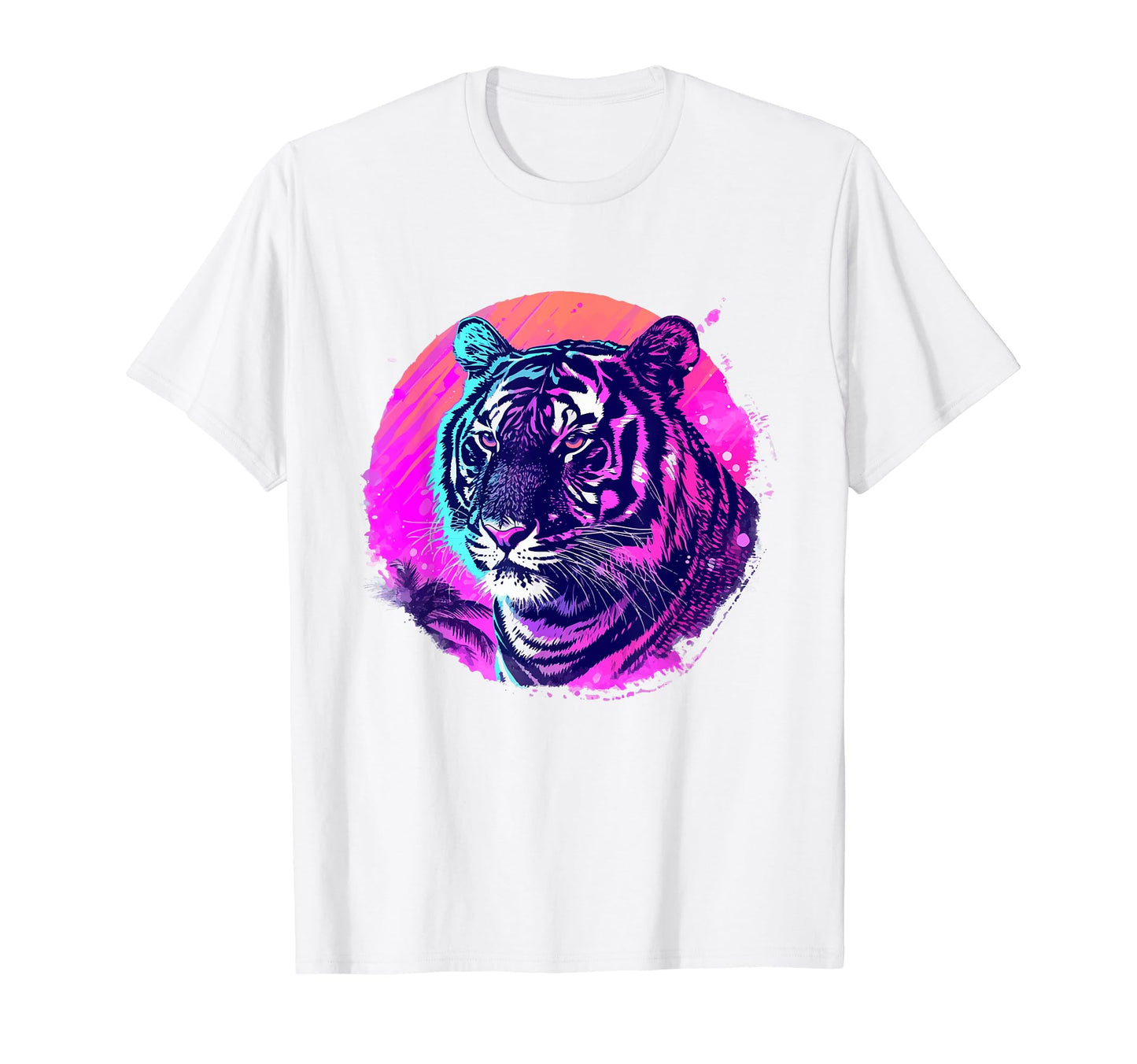 Tiger 80S Synthwave Africa Tiger T-Shirt - Casual Everyday Wear Unisex - T-Shirt, Sweatshirt, Hoodie