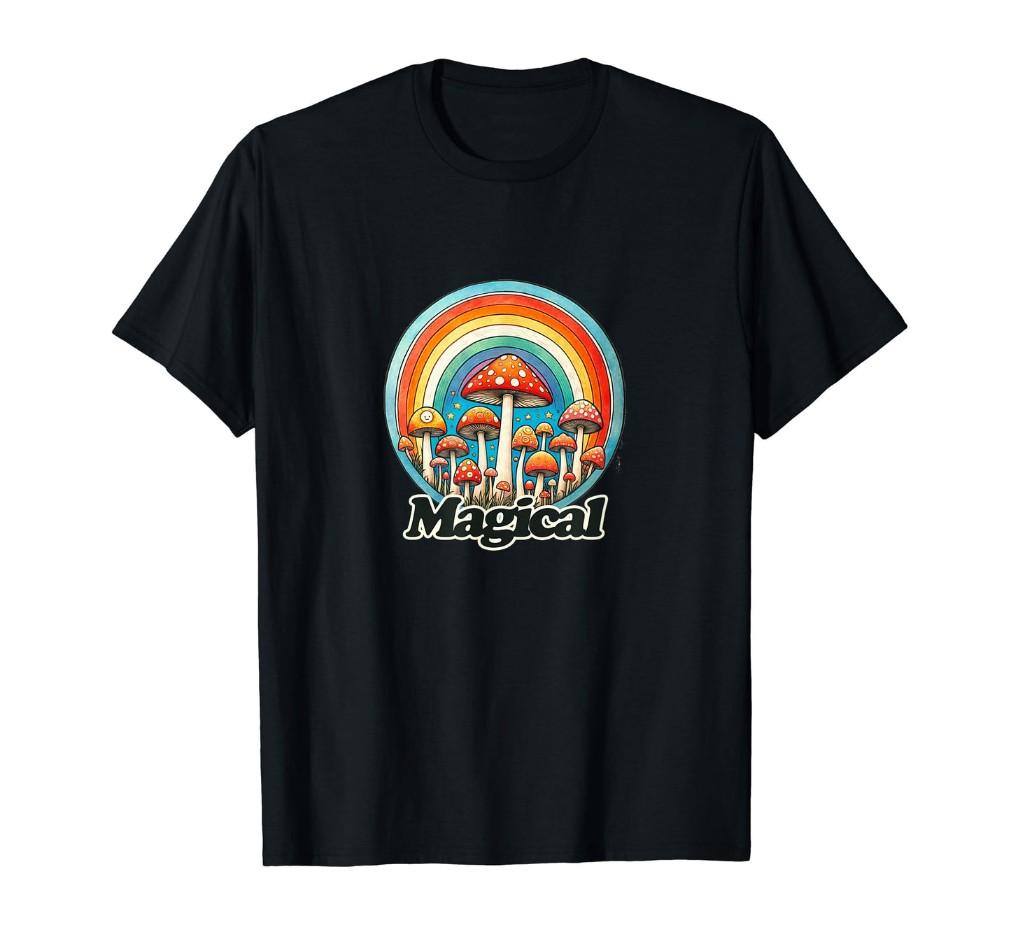 Mushrooms Are Rainbow Mushroom 80S T-Shirt - Custom Art Print for Adults - T-Shirt, Sweatshirt, Hoodie