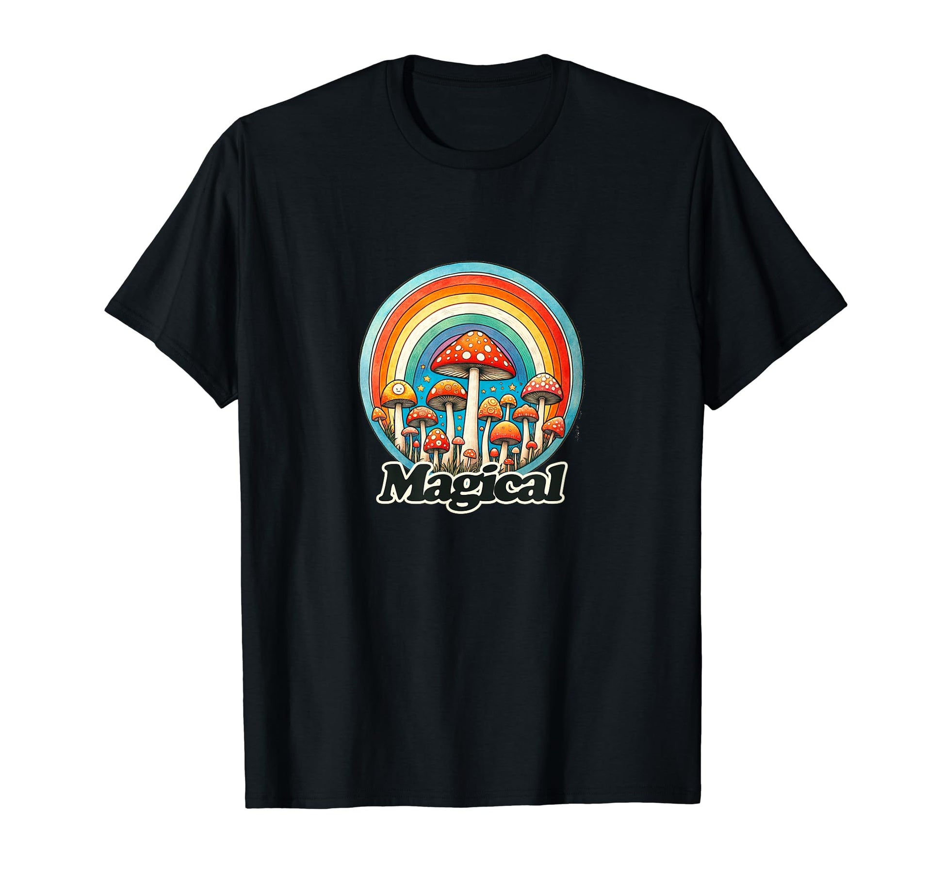 Mushrooms Are Rainbow Mushroom 80S T-Shirt - Custom Art Print for Adults - T-Shirt, Sweatshirt, Hoodie