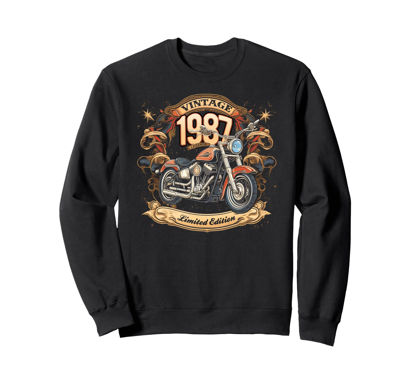 Born 1987 Motorcycle Lovers 38Th Sweatshirt - Minimalist Print for Adults - T-Shirt, Sweatshirt, Hoodie