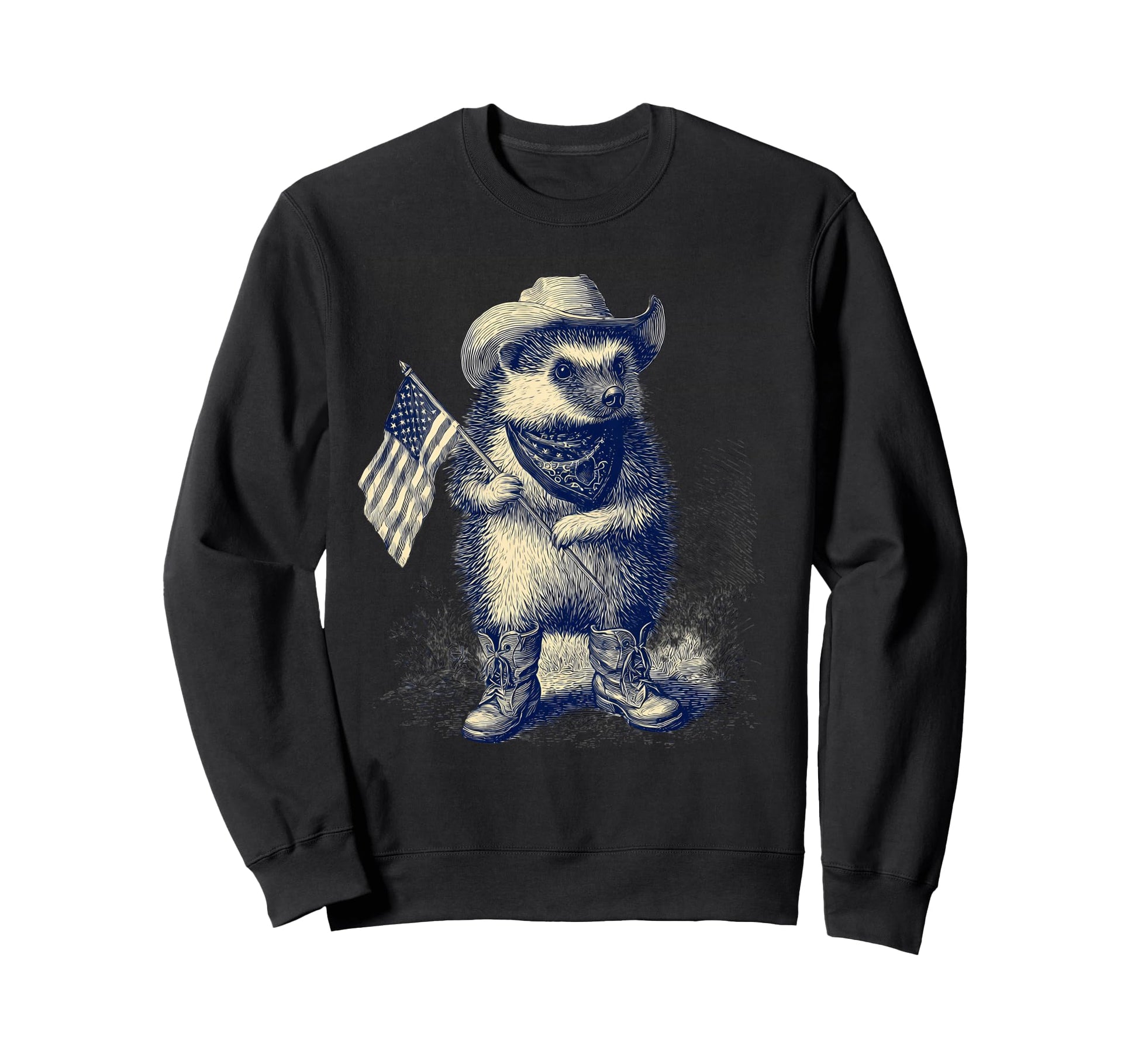 Hedgehog Cowboy Rodeo Cowgirl Western Sweatshirt - Novelty Apparel Unisex - T-Shirt, Sweatshirt, Hoodie