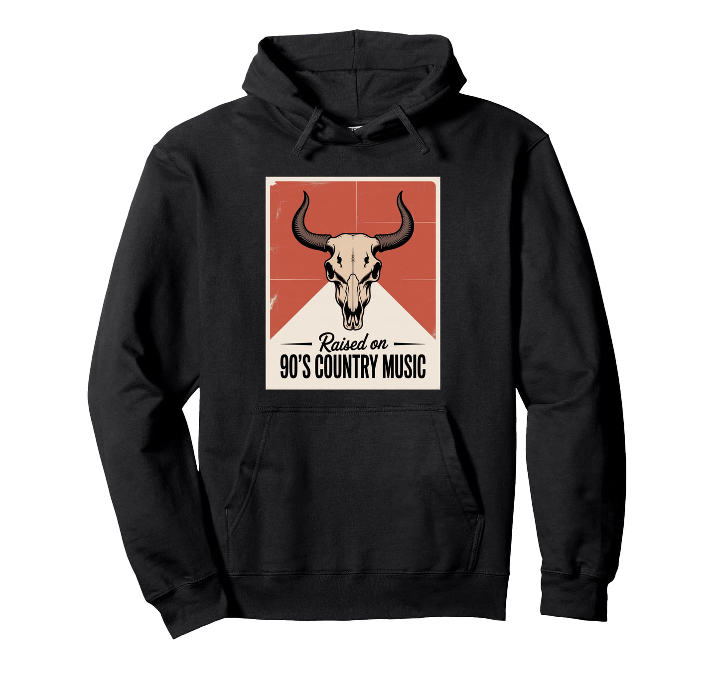 90S Country Music Bull Skull Western Hoodie - Aesthetic Graphic for Adults - T-Shirt, Sweatshirt, Hoodie