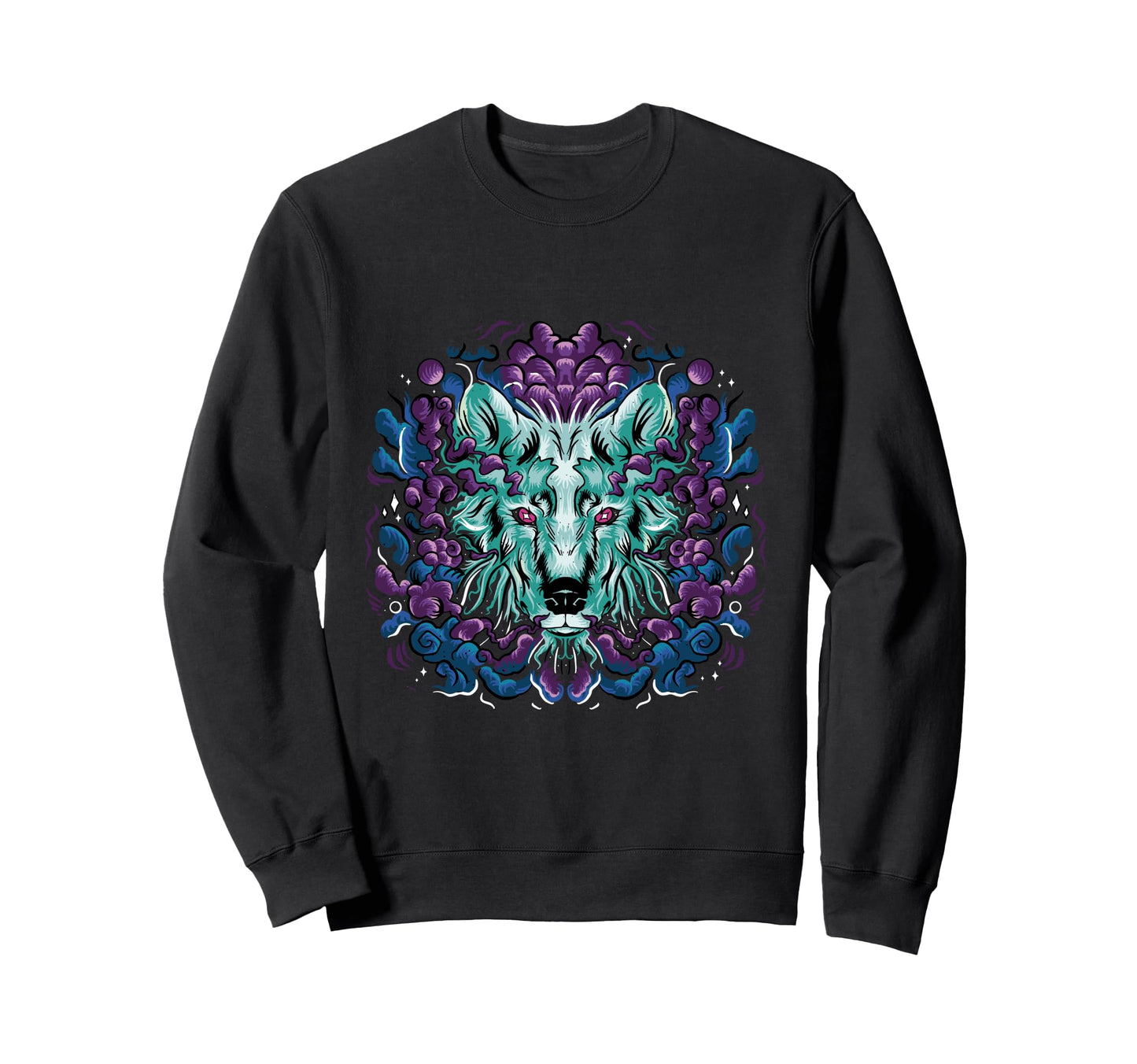 Vaporwave Aesthetic Wolf Eboy Egirl Sweatshirt - Unique Graphic for Adults - T-Shirt, Sweatshirt, Hoodie