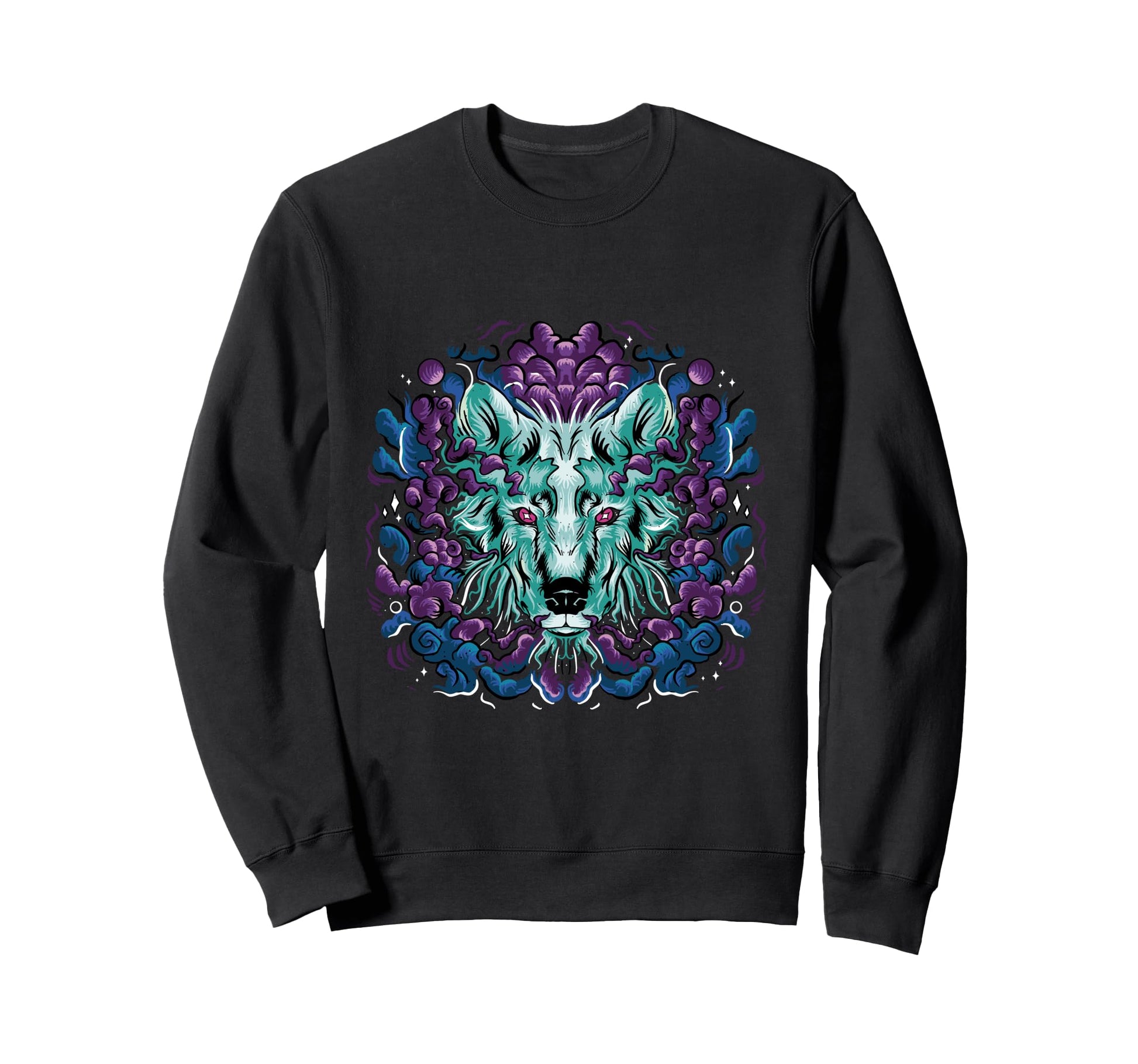 Vaporwave Aesthetic Wolf Eboy Egirl Sweatshirt - Unique Graphic for Adults - T-Shirt, Sweatshirt, Hoodie