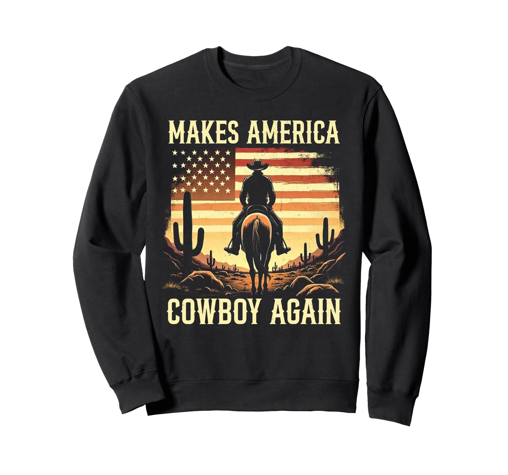 Makes America Cowboy Again Country Sweatshirt - Minimalist Print Men Women - T-Shirt, Sweatshirt, Hoodie