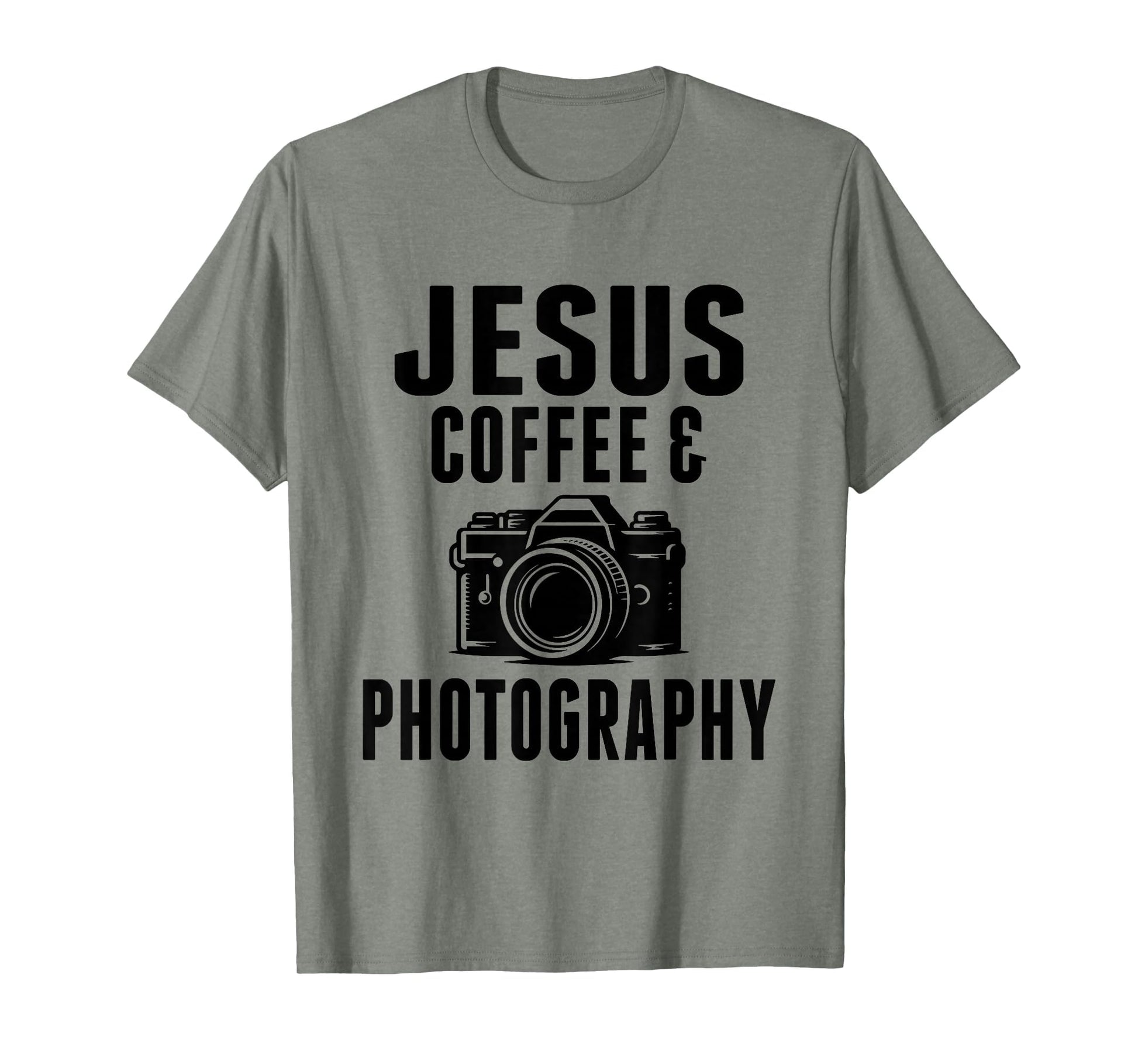 Jesus Coffee And Photography Funny T-Shirt - Minimalist Print for Adults - T-Shirt, Sweatshirt, Hoodie