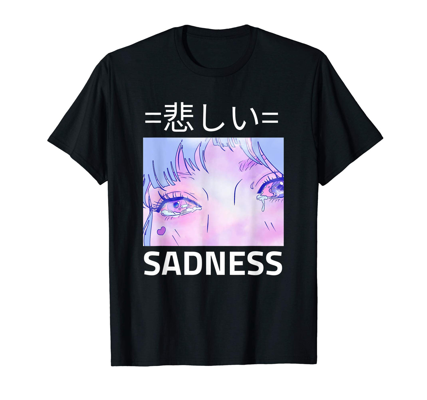 Sadness Anti Social Japanese Text T-Shirt - Graphic Print Men Women - T-Shirt, Sweatshirt, Hoodie