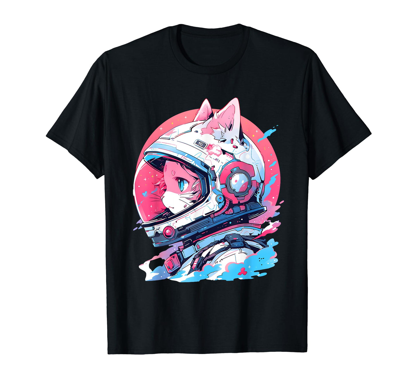 80S 90S Aesthetic Vaporwave Space Cat T-Shirt - Streetwear Style Unisex - T-Shirt, Sweatshirt, Hoodie