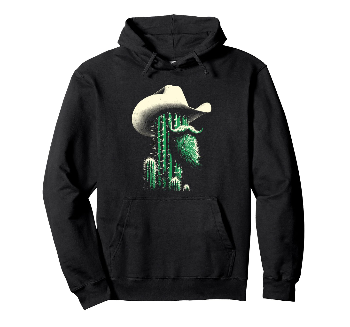 Bearded Cowboy Cactus Funny Cactus Hoodie - Aesthetic Graphic Unisex - T-Shirt, Sweatshirt, Hoodie