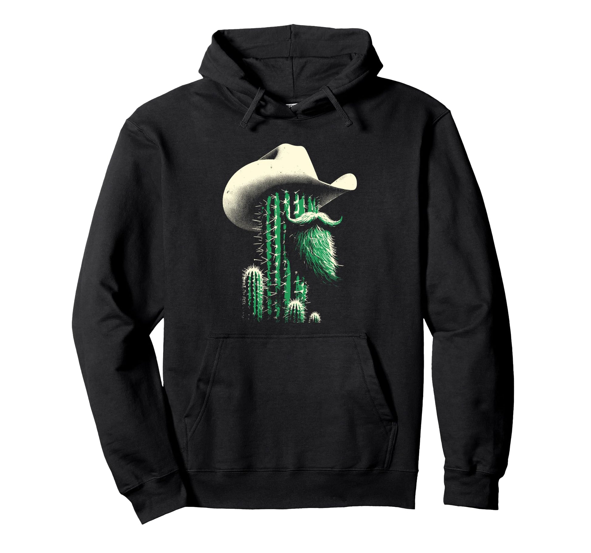 Bearded Cowboy Cactus Funny Cactus Hoodie - Aesthetic Graphic Unisex - T-Shirt, Sweatshirt, Hoodie