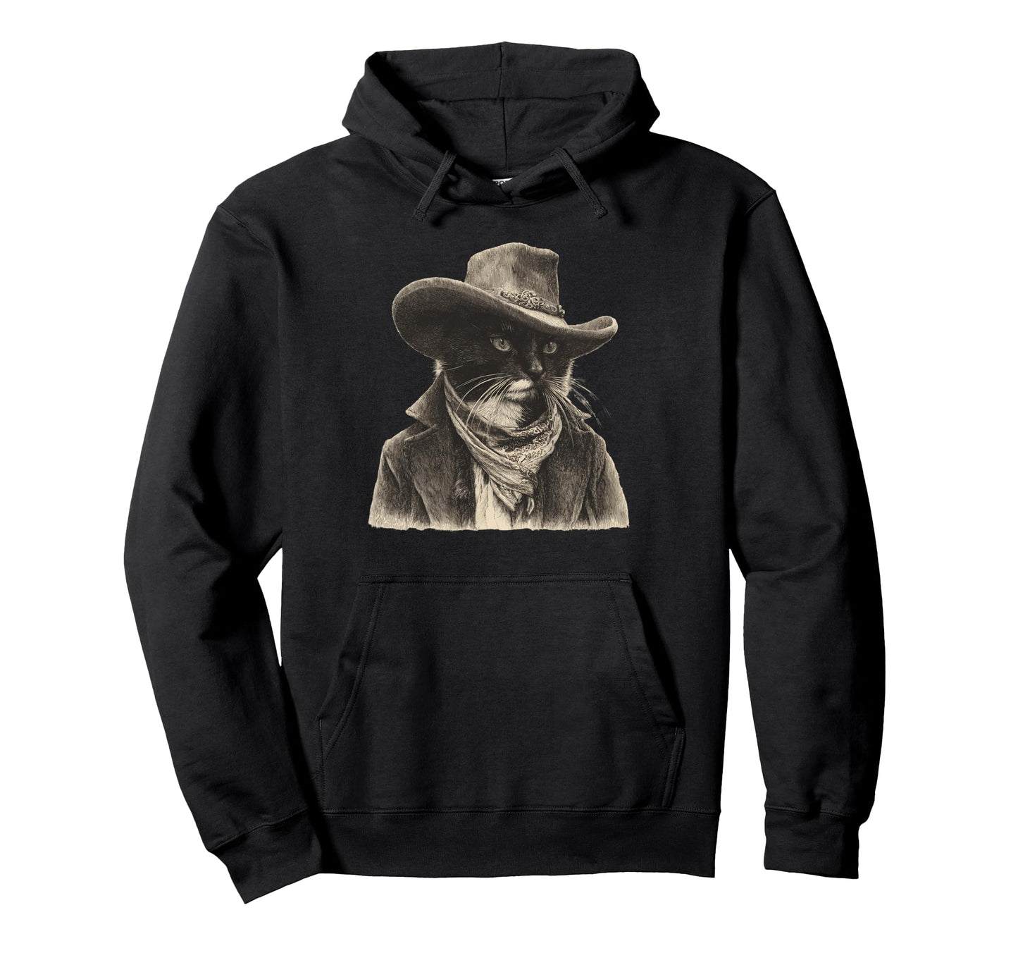 Western Country Cowgirl Funny Cowboy Cat Hoodie - Novelty Apparel Unisex - T-Shirt, Sweatshirt, Hoodie