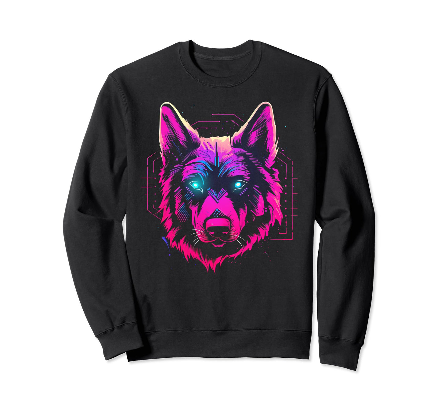 German Shepherd Dog Vaporwave Sweatshirt - Unique Graphic Men Women - T-Shirt, Sweatshirt, Hoodie