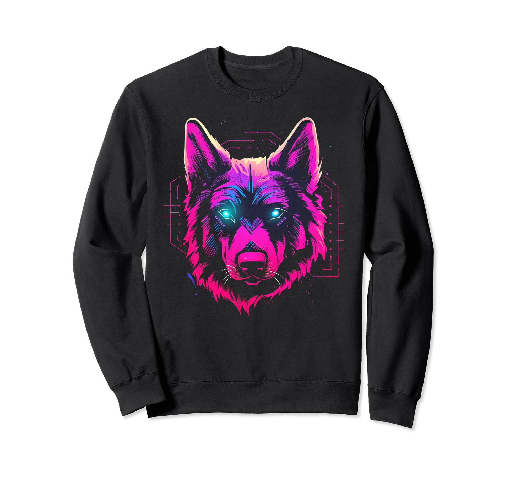 German Shepherd Dog Vaporwave Sweatshirt - Unique Graphic Men Women - T-Shirt, Sweatshirt, Hoodie