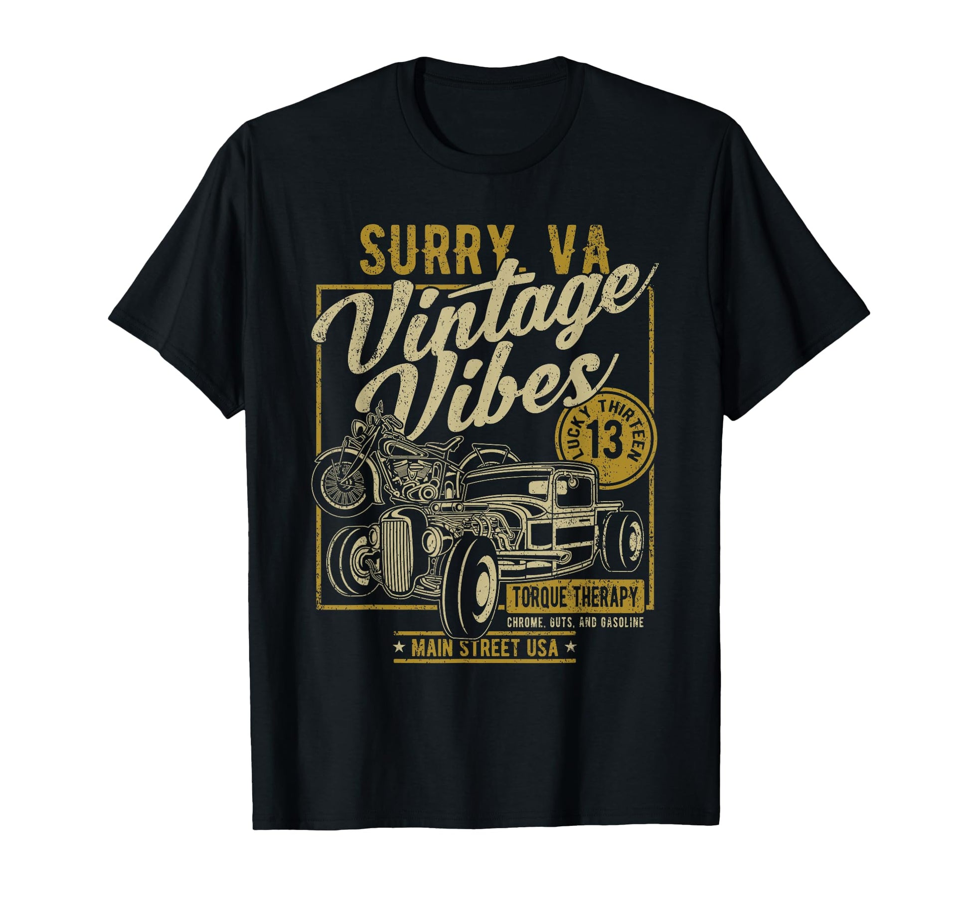 Surry Virginia Usa Hotrod Motorcycle T-Shirt - Unique Graphic for Adults - T-Shirt, Sweatshirt, Hoodie