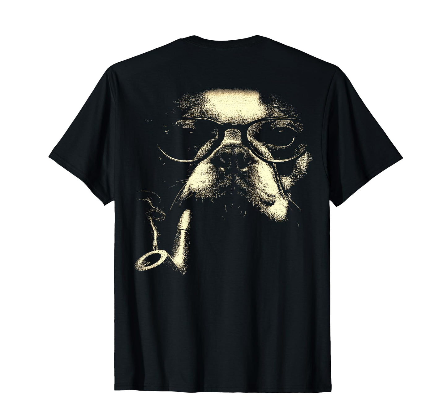 French Bulldog Glasses Smoking Pipe Grunge T-Shirt - Trendy Graphic Unisex - T-Shirt, Sweatshirt, Hoodie