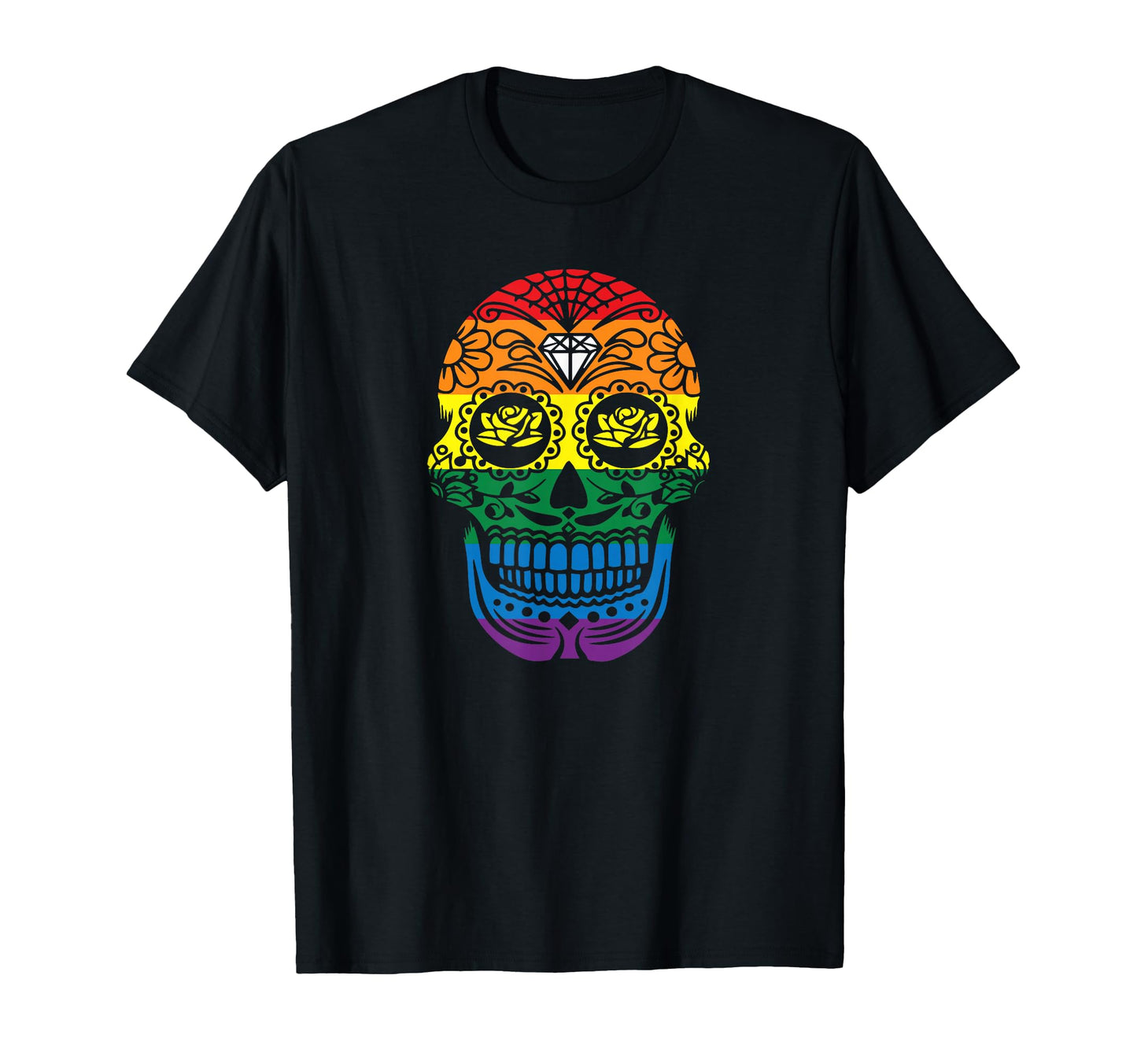 Skull Pride Lgbt Rainbow Flag T-Shirt - Casual Everyday Wear Unisex - T-Shirt, Sweatshirt, Hoodie