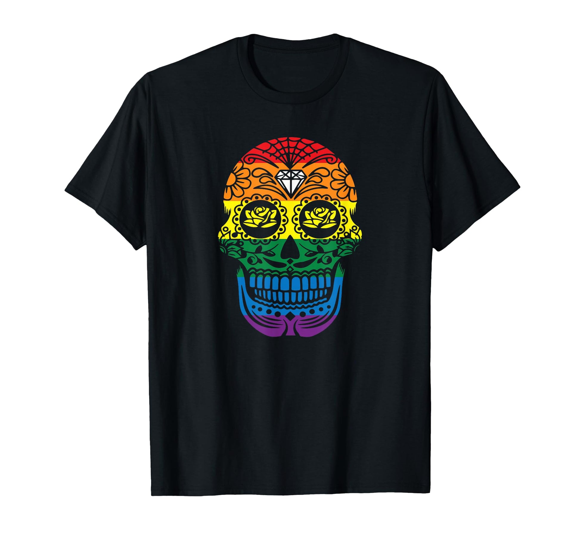 Skull Pride Lgbt Rainbow Flag T-Shirt - Casual Everyday Wear Unisex - T-Shirt, Sweatshirt, Hoodie