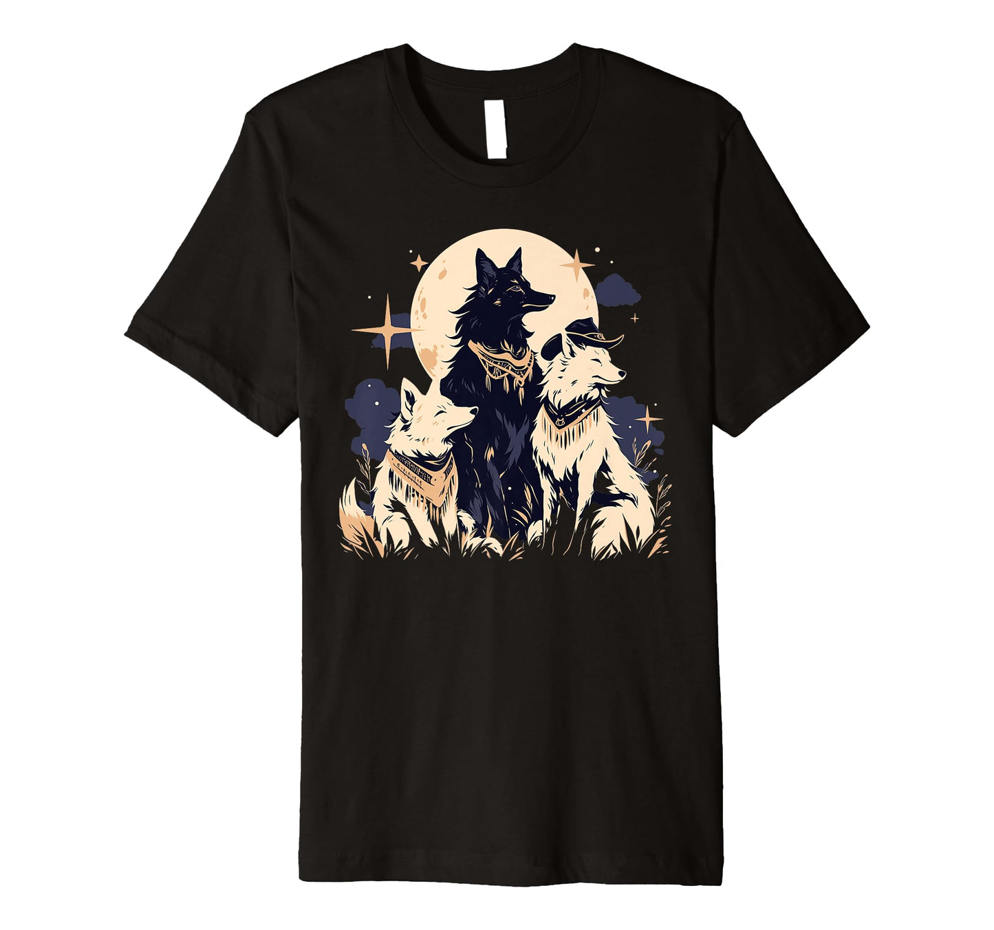Fox Howling Moon Cowboy Funny T-Shirt - Aesthetic Graphic Unisex - T-Shirt, Sweatshirt, Hoodie