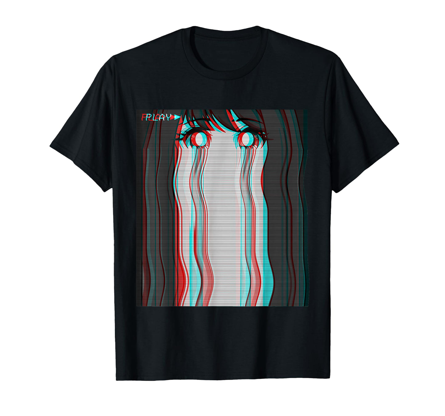 Sad Anime Anime Eyes Harajuku T-Shirt - Unique Graphic for Adults - T-Shirt, Sweatshirt, Hoodie