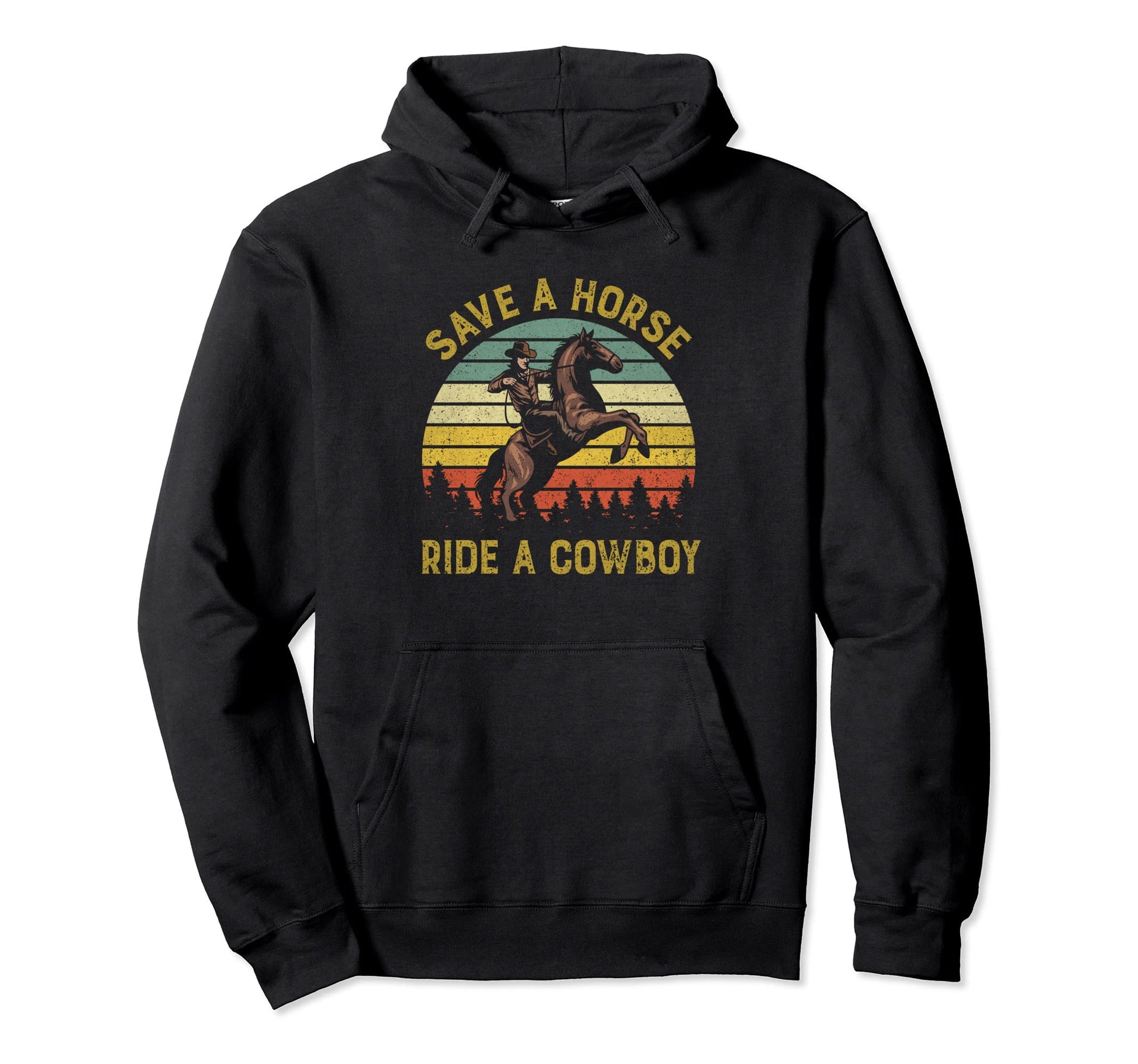 Save Horse Ride Cowboy Western Rodeo Hoodie - Minimalist Print Men Women - T-Shirt, Sweatshirt, Hoodie