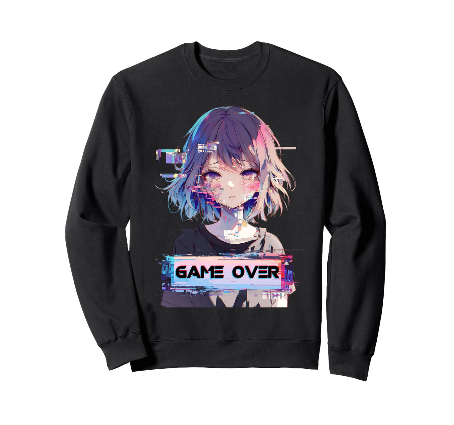 Game Over Sad Anime Vaporwave Sweatshirt - Novelty Apparel Men Women - T-Shirt, Sweatshirt, Hoodie