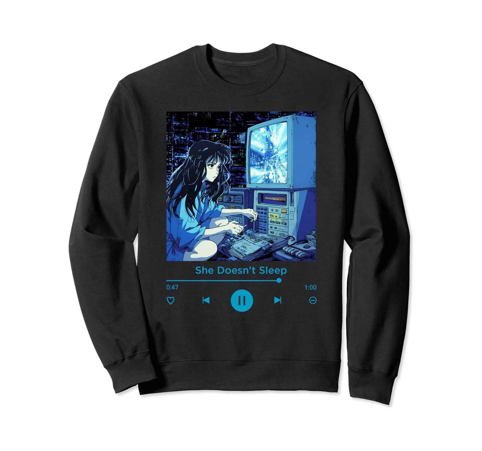 Sad Anime Grunge Music Goth Dark Sweatshirt - Novelty Apparel Unisex - T-Shirt, Sweatshirt, Hoodie