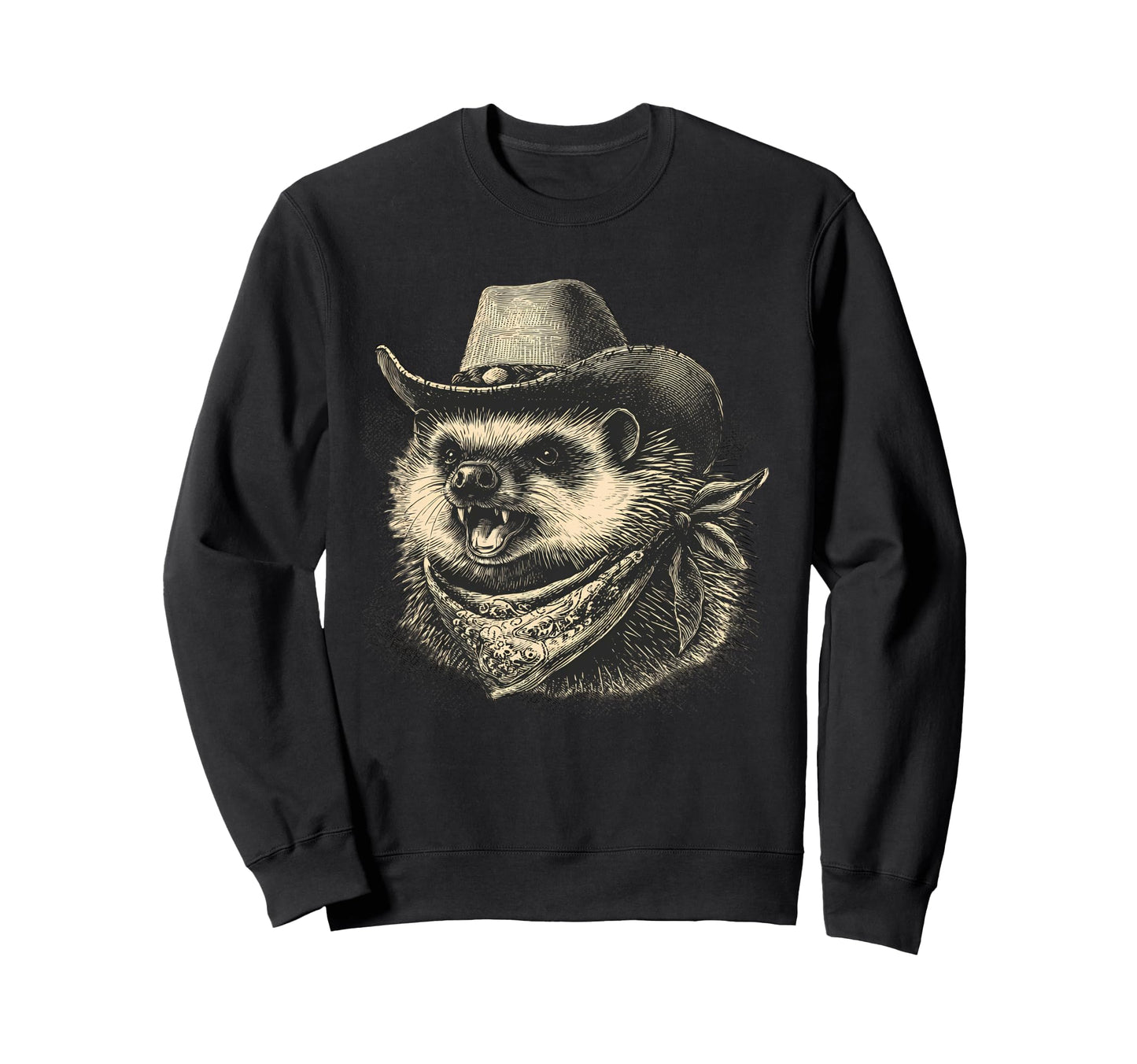 Hedgehog Cowboy Rodeo Cowgirl Sweatshirt - Minimalist Print for Adults - T-Shirt, Sweatshirt, Hoodie