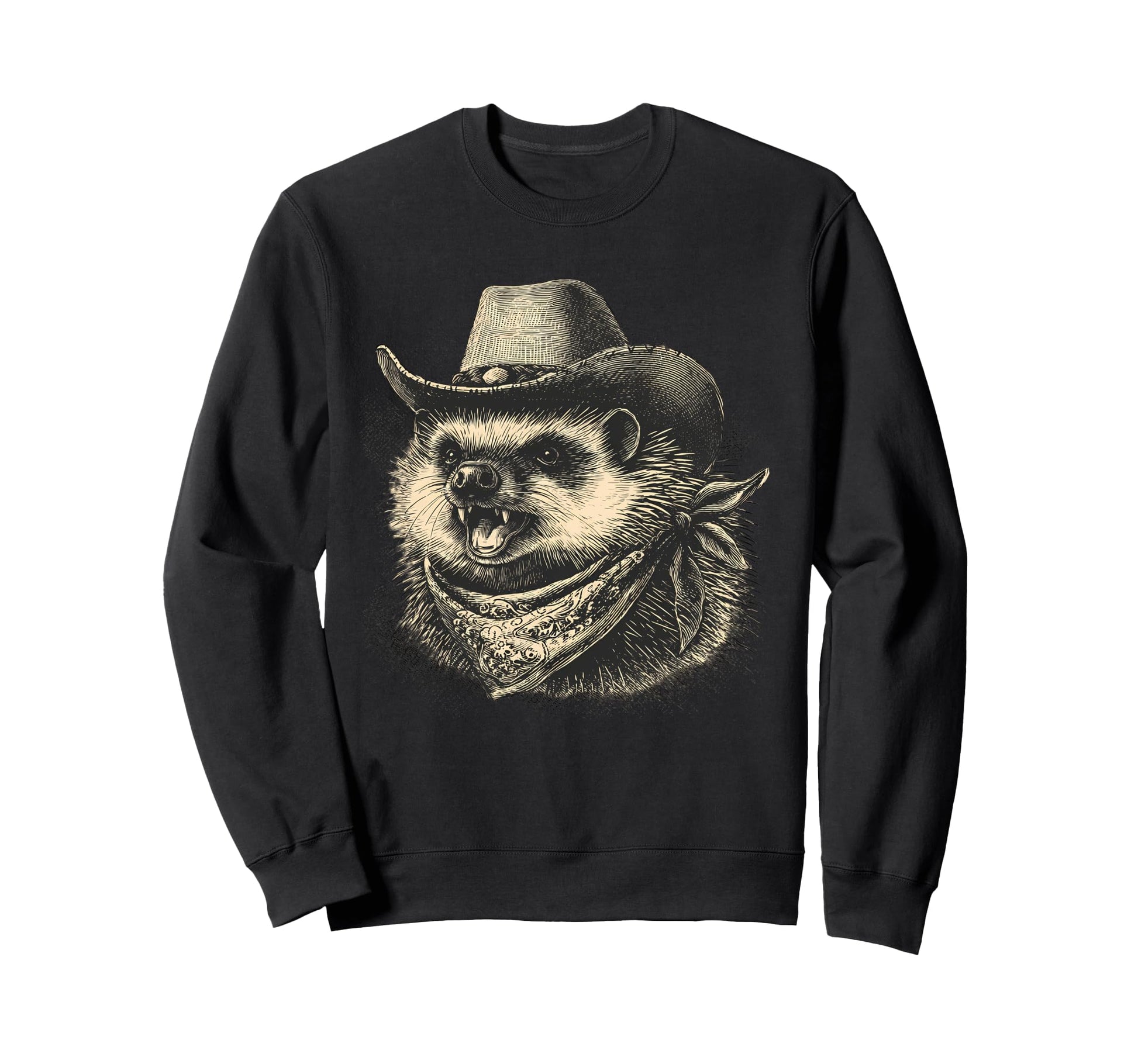 Hedgehog Cowboy Rodeo Cowgirl Sweatshirt - Minimalist Print for Adults - T-Shirt, Sweatshirt, Hoodie