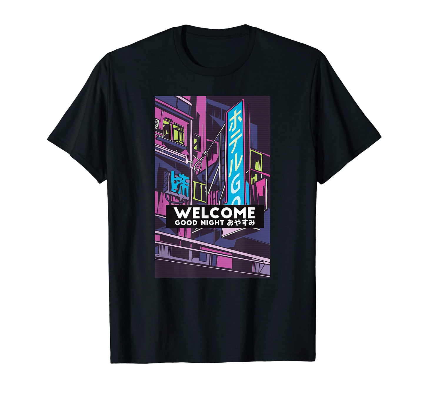 Asian City Hotel Aesthetic Vaporwave T-Shirt - Aesthetic Graphic for Adults - T-Shirt, Sweatshirt, Hoodie