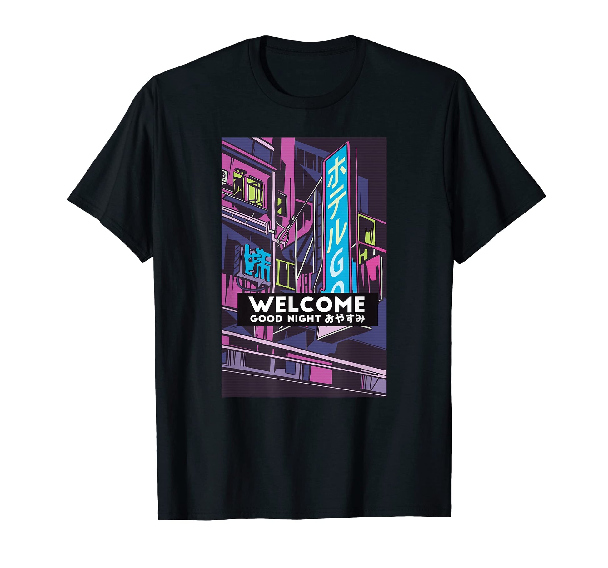 Asian City Hotel Aesthetic Vaporwave T-Shirt - Aesthetic Graphic for Adults - T-Shirt, Sweatshirt, Hoodie
