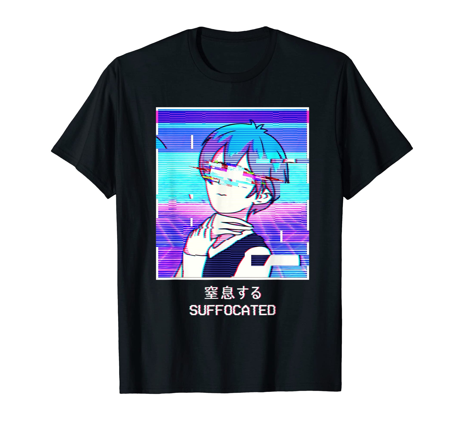 Emo Anime Japanese Vaporwave Aesthetic T-Shirt - Custom Art Print Unisex - T-Shirt, Sweatshirt, Hoodie