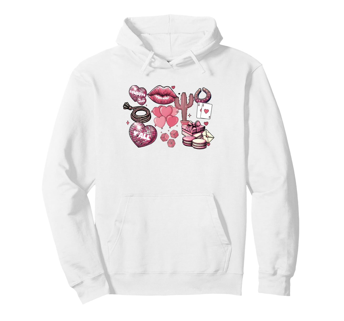 Western Valentines Collage Cowgirl Hoodie - Custom Art Print Men Women - T-Shirt, Sweatshirt, Hoodie