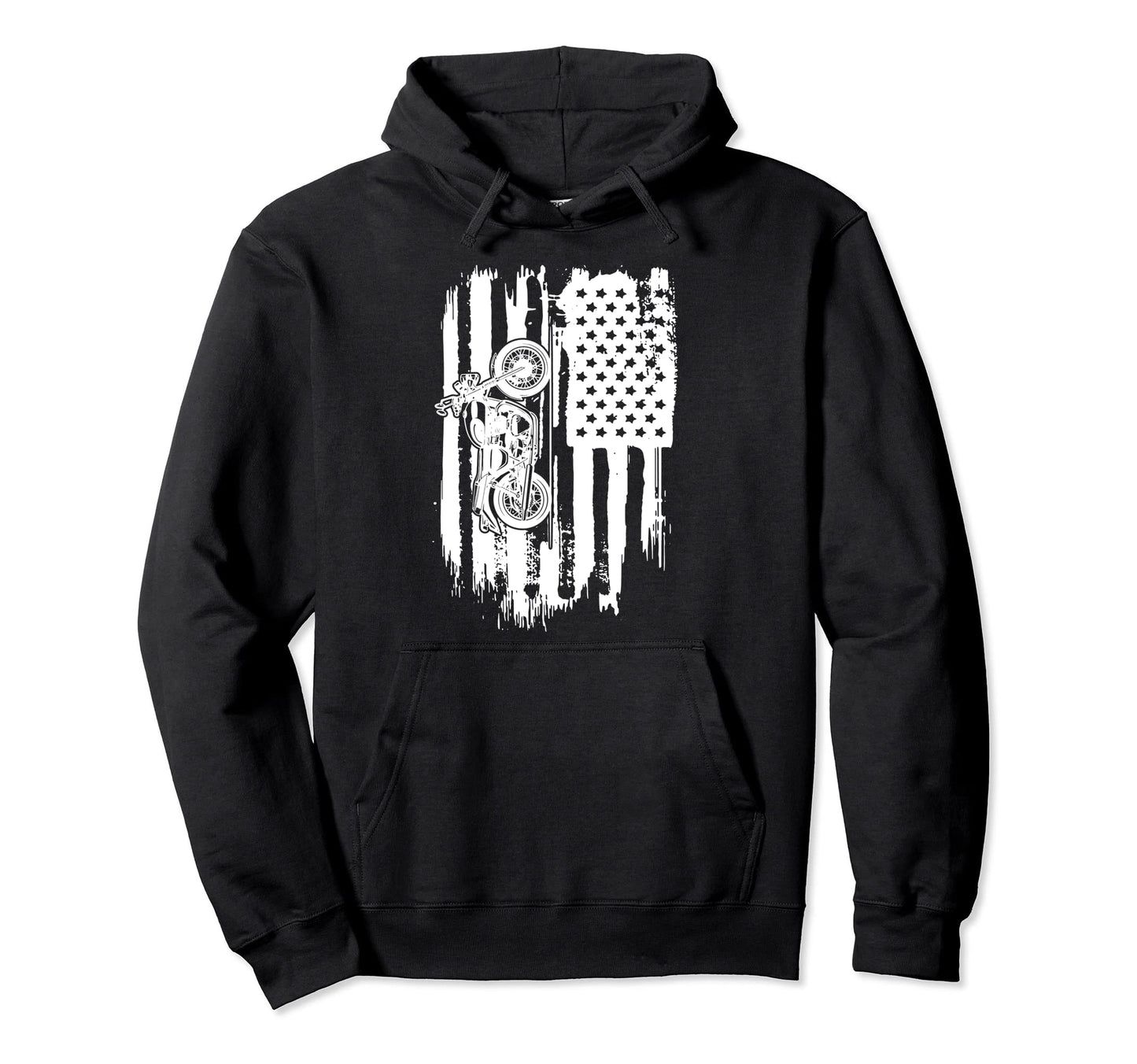 Biker Family Motorcycle Distressed Usa Hoodie - Novelty Apparel for Adults - T-Shirt, Sweatshirt, Hoodie