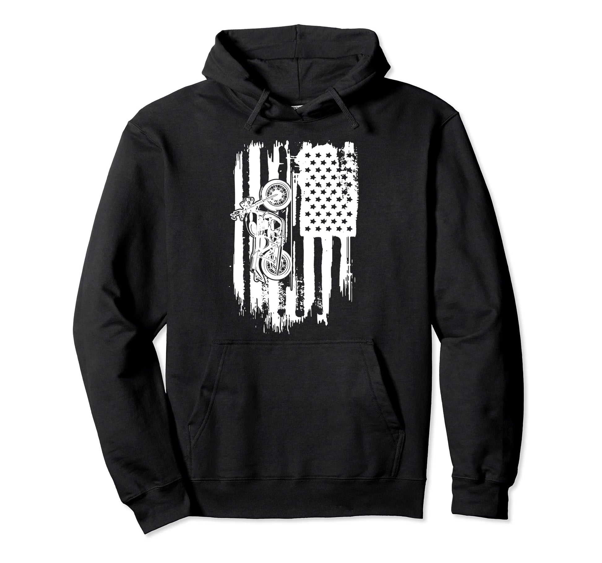 Biker Family Motorcycle Distressed Usa Hoodie - Novelty Apparel for Adults - T-Shirt, Sweatshirt, Hoodie