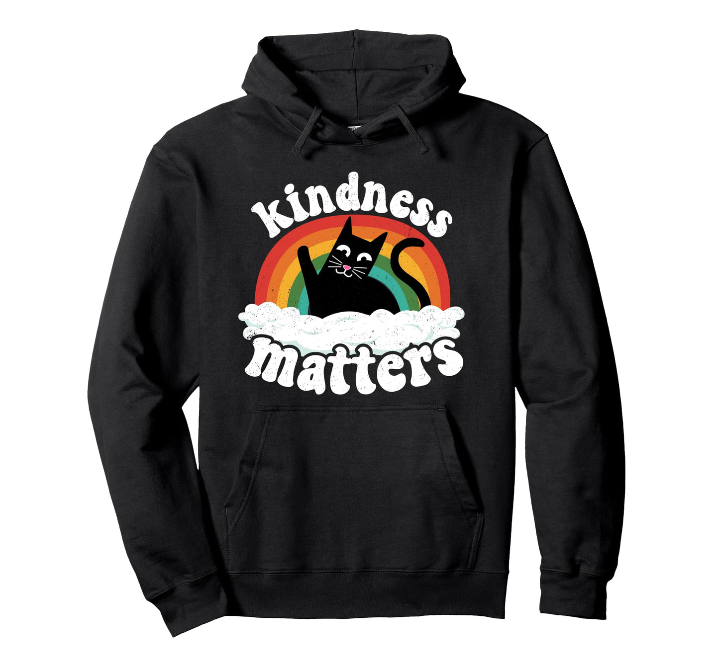 Cat Anti Bullying Rainbow Kindness Hoodie - Custom Art Print for Adults - T-Shirt, Sweatshirt, Hoodie