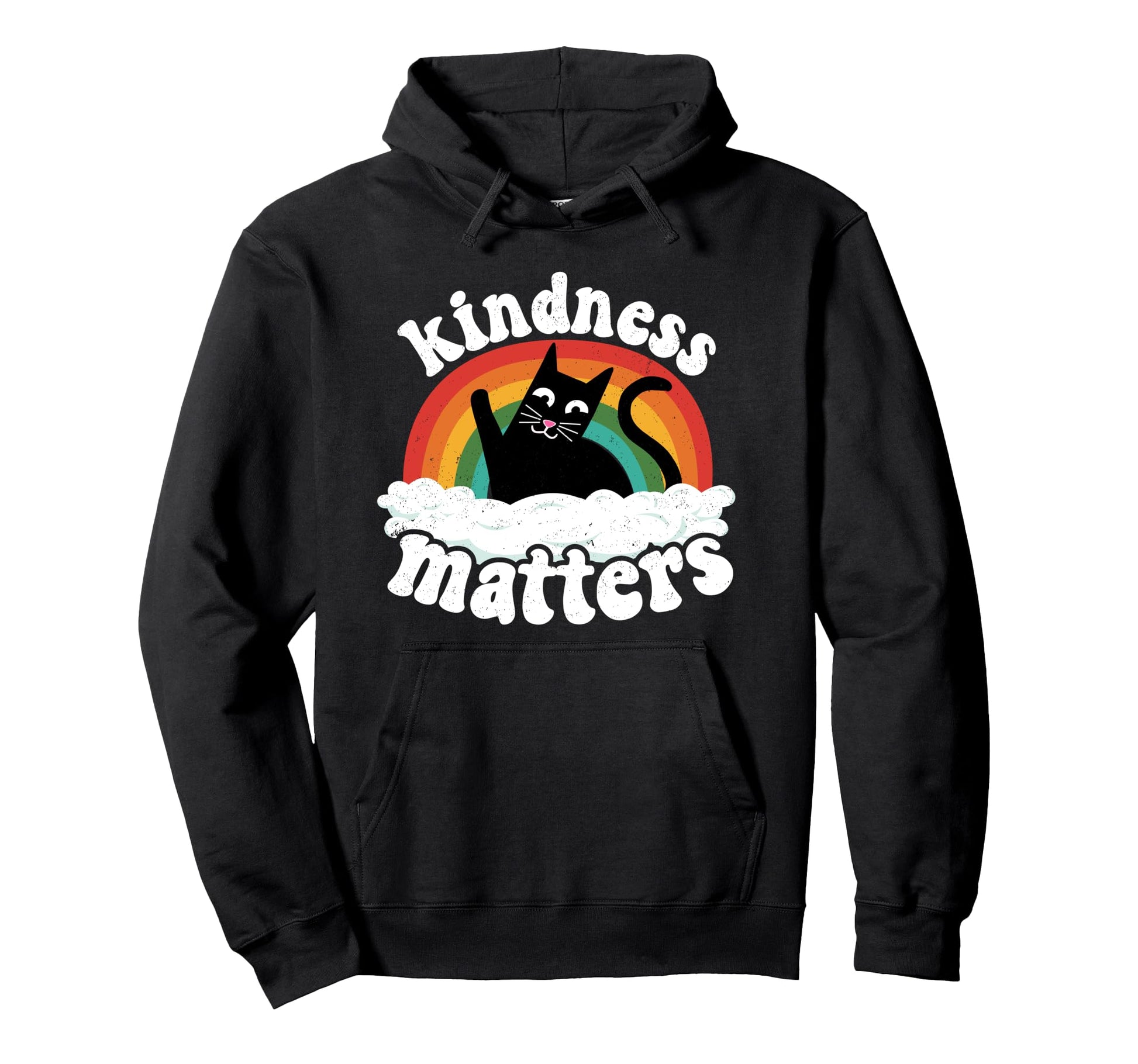 Cat Anti Bullying Rainbow Kindness Hoodie - Custom Art Print for Adults - T-Shirt, Sweatshirt, Hoodie