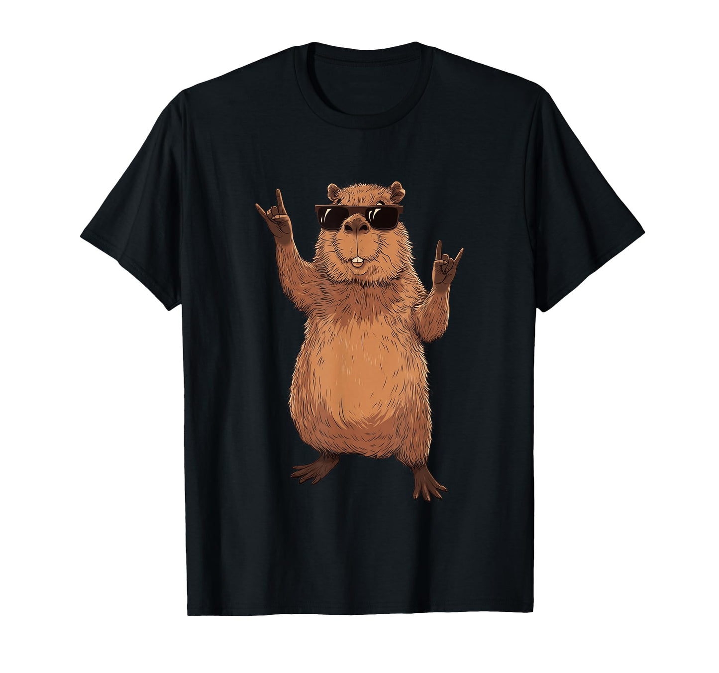 Beaver Rock And Roll Funny Animal T-Shirt - Minimalist Print Men Women - T-Shirt, Sweatshirt, Hoodie