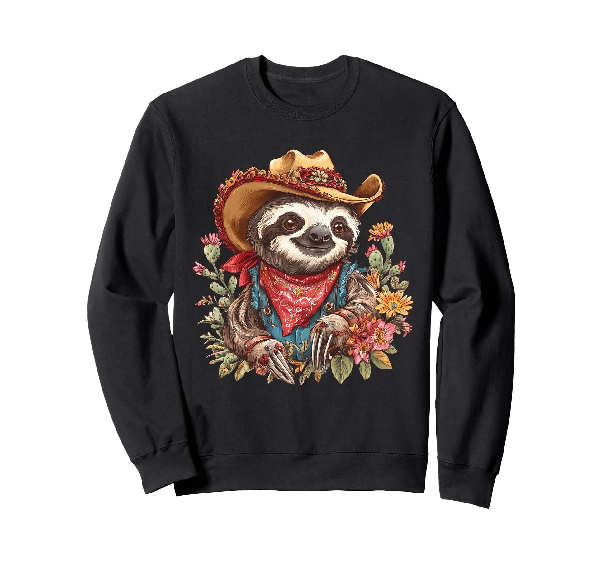 Sloth Cowboy Rodeo Cowgirl Sweatshirt - Aesthetic Graphic for Adults - T-Shirt, Sweatshirt, Hoodie
