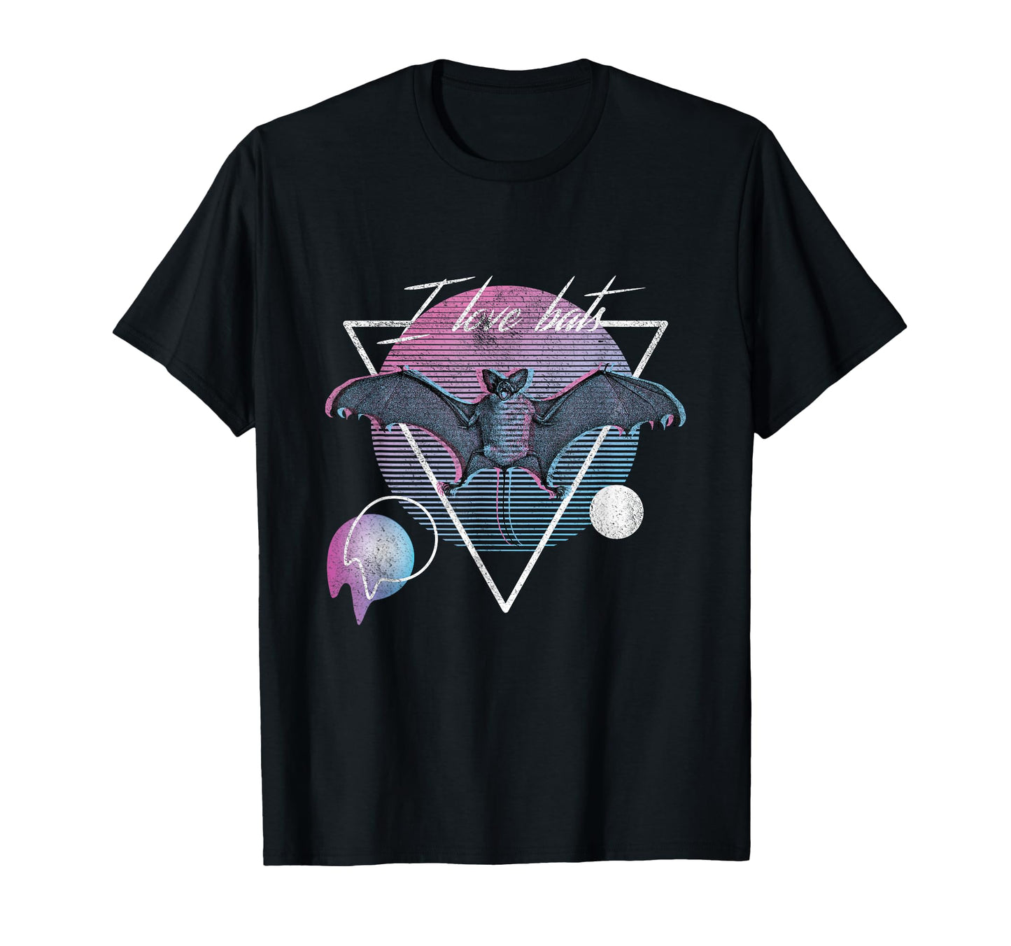 I Love Bats Vaporwave Aesthetic Art T-Shirt - Minimalist Print for Adults - T-Shirt, Sweatshirt, Hoodie