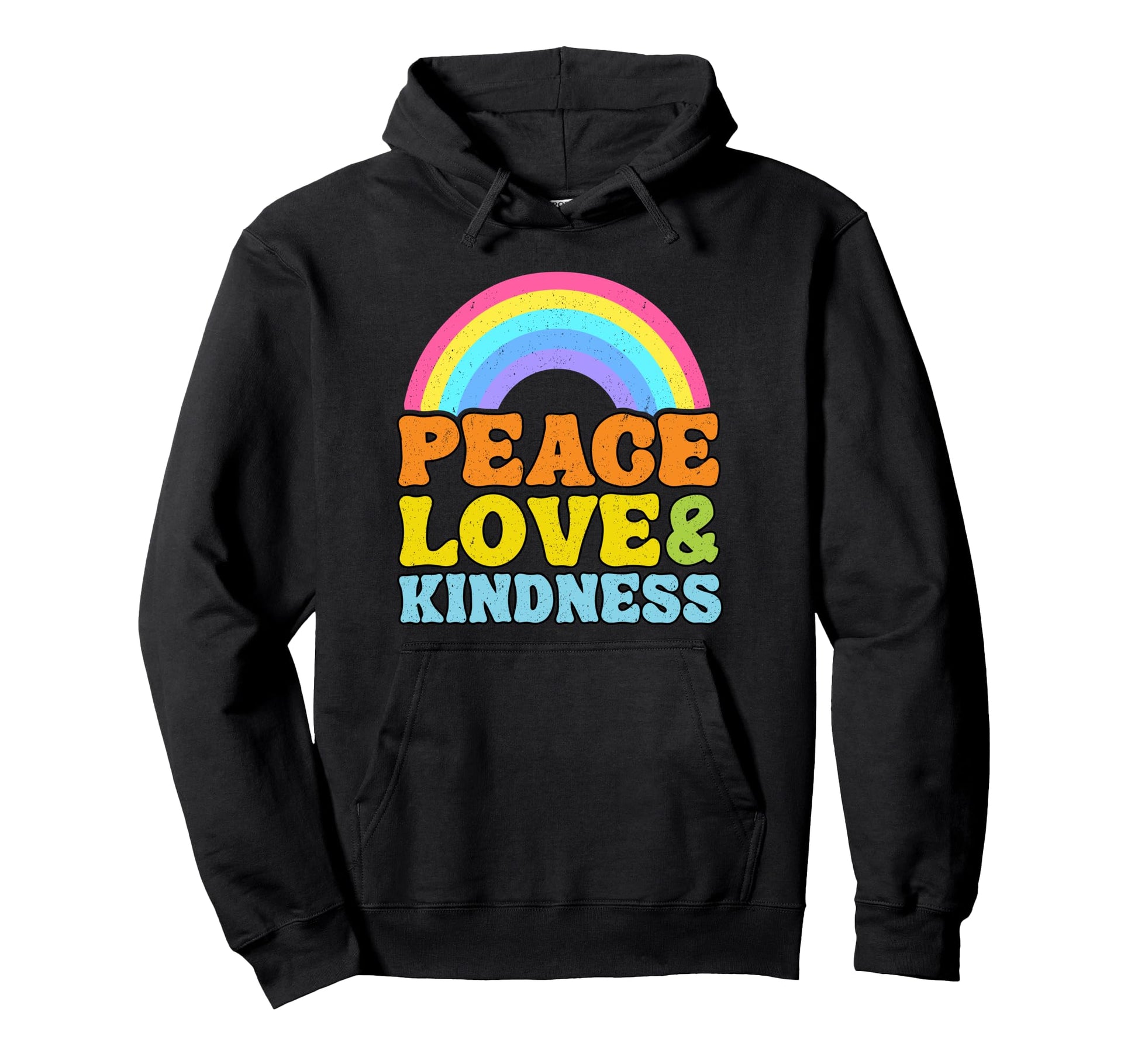 Anti Bullying Rainbow Peace Hippie Peace Hoodie - Graphic Print for Adults - T-Shirt, Sweatshirt, Hoodie
