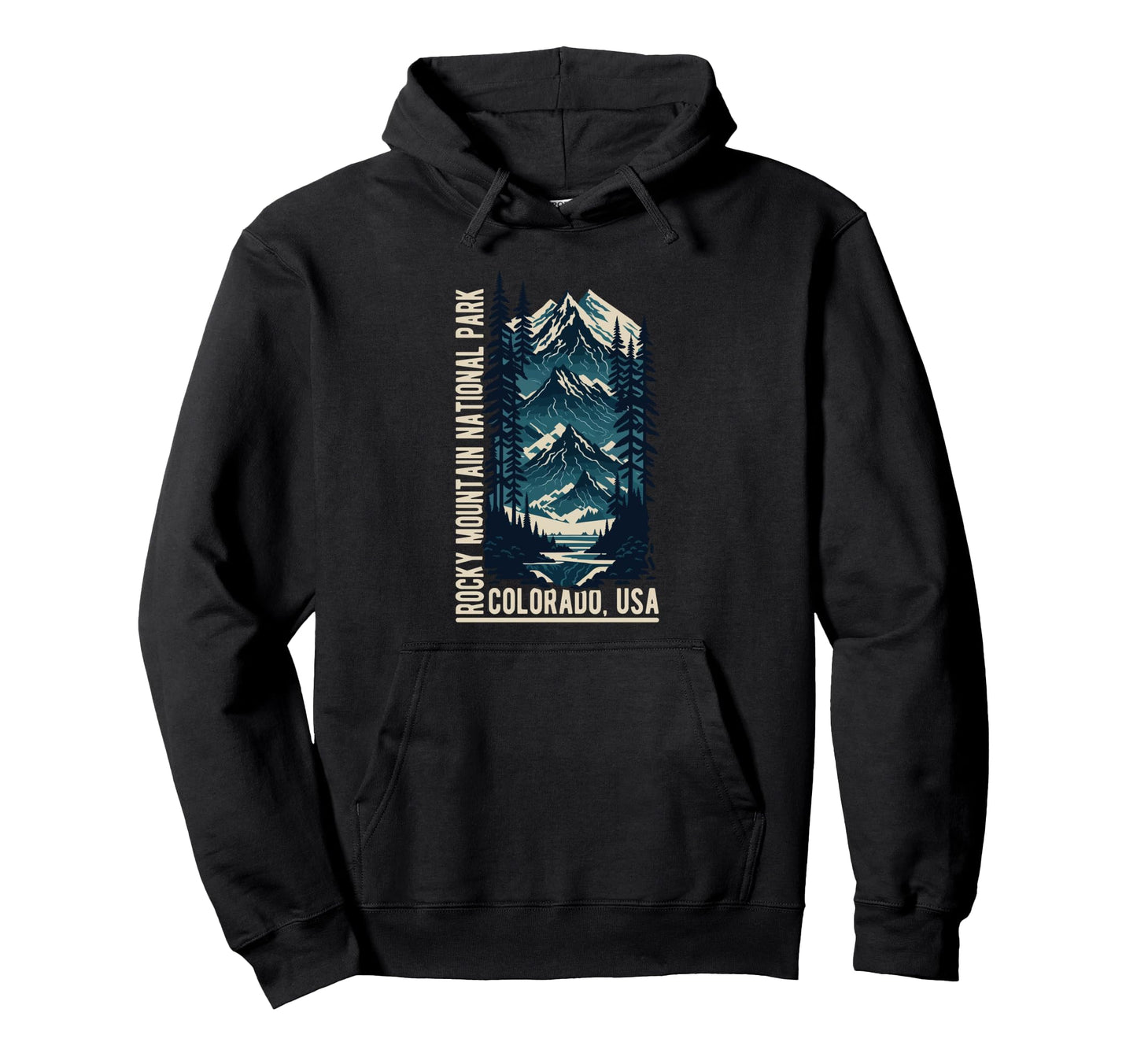 Rocky Mountain National Park Scenic Hoodie - Unique Graphic Men Women - T-Shirt, Sweatshirt, Hoodie