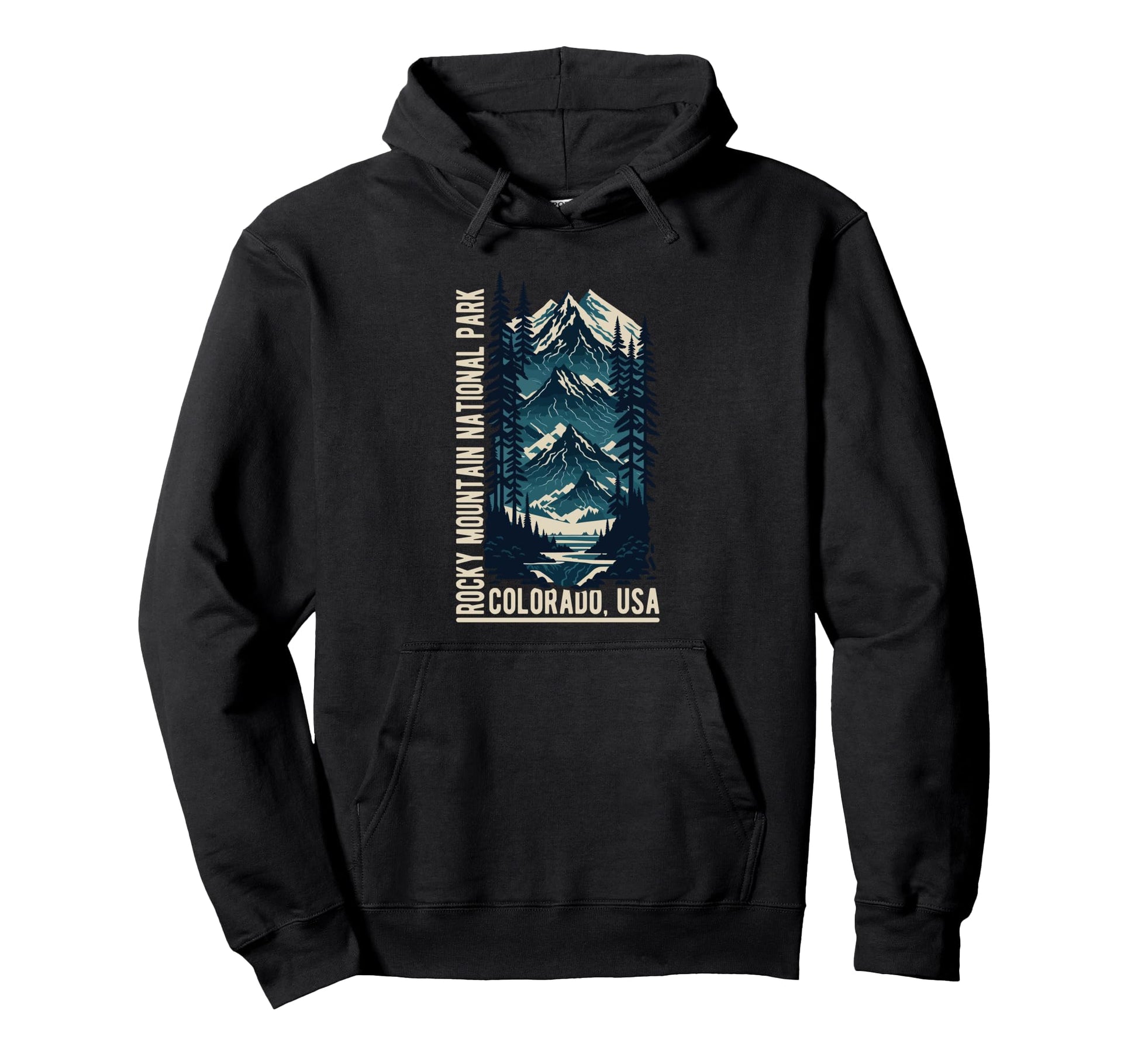 Rocky Mountain National Park Scenic Hoodie - Unique Graphic Men Women - T-Shirt, Sweatshirt, Hoodie