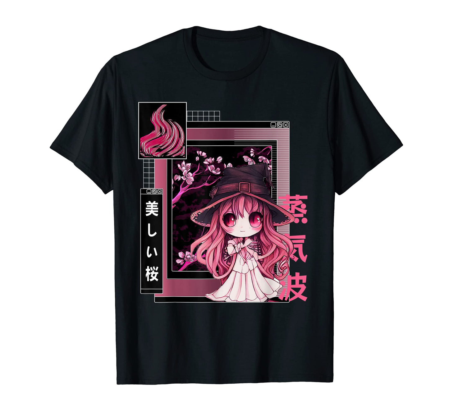 Witch Chibi Japanese Vaporwave Aesthetic T-Shirt - Novelty Apparel Unisex - T-Shirt, Sweatshirt, Hoodie