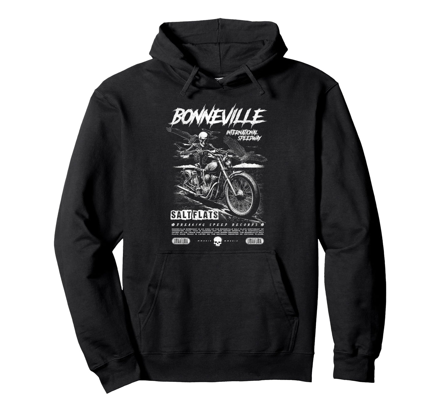 Bonneville Salt Flats Motorcycle Hoodie - Custom Art Print for Adults - T-Shirt, Sweatshirt, Hoodie