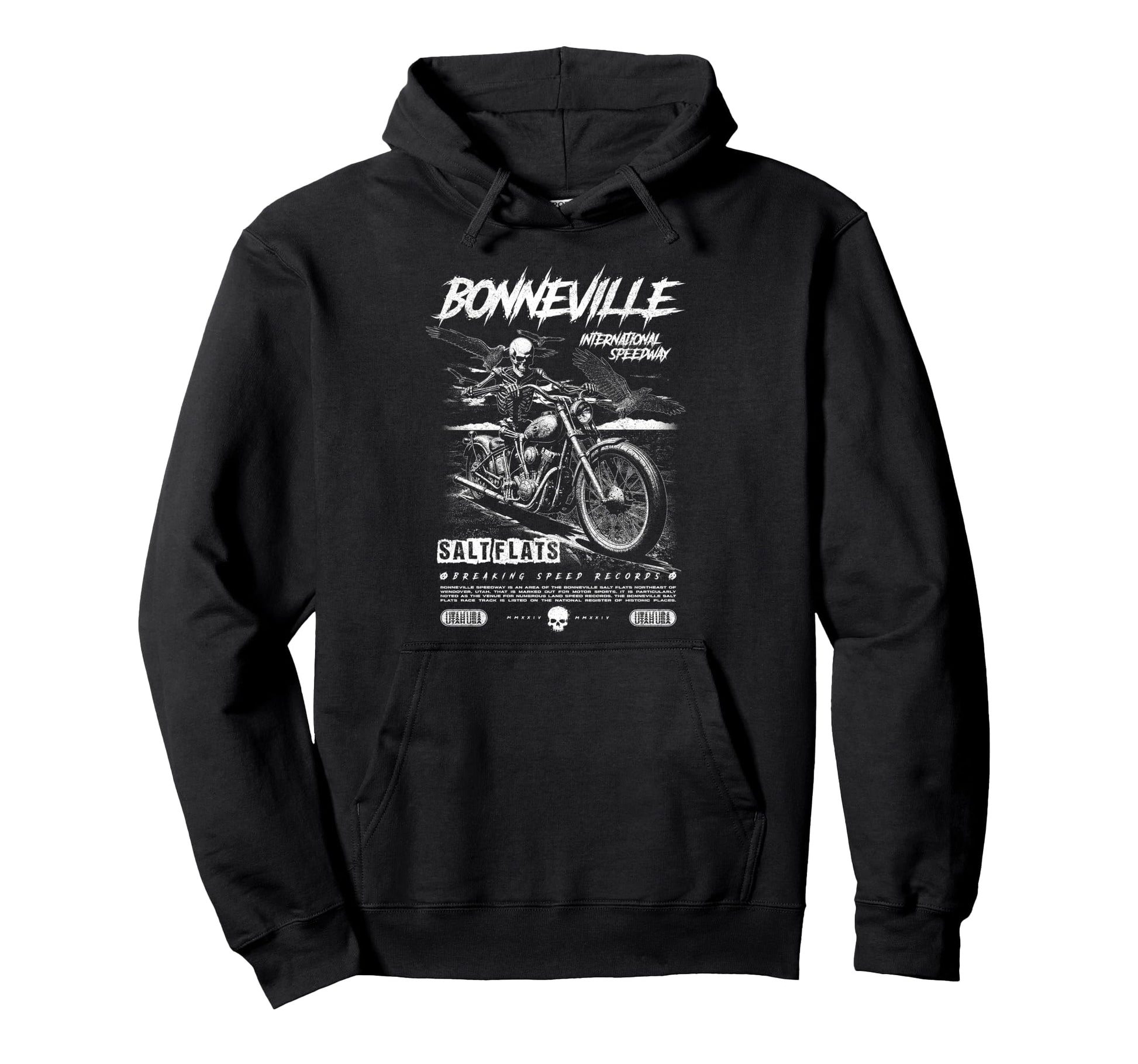 Bonneville Salt Flats Motorcycle Hoodie - Custom Art Print for Adults - T-Shirt, Sweatshirt, Hoodie