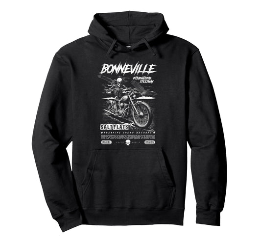 Bonneville Salt Flats Motorcycle Hoodie - Minimalist Print for Adults - T-Shirt, Sweatshirt, Hoodie