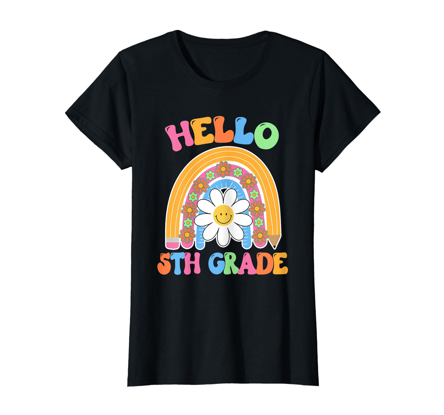 Hello 5Th Grade Rainbow Gift Back To T-Shirt - Aesthetic Graphic Men Women - T-Shirt, Sweatshirt, Hoodie